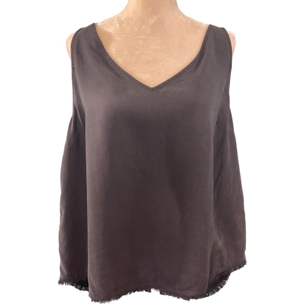 Cloth & Stone Black Tank Top Fray Edge Size XL - Picture 2 of 5